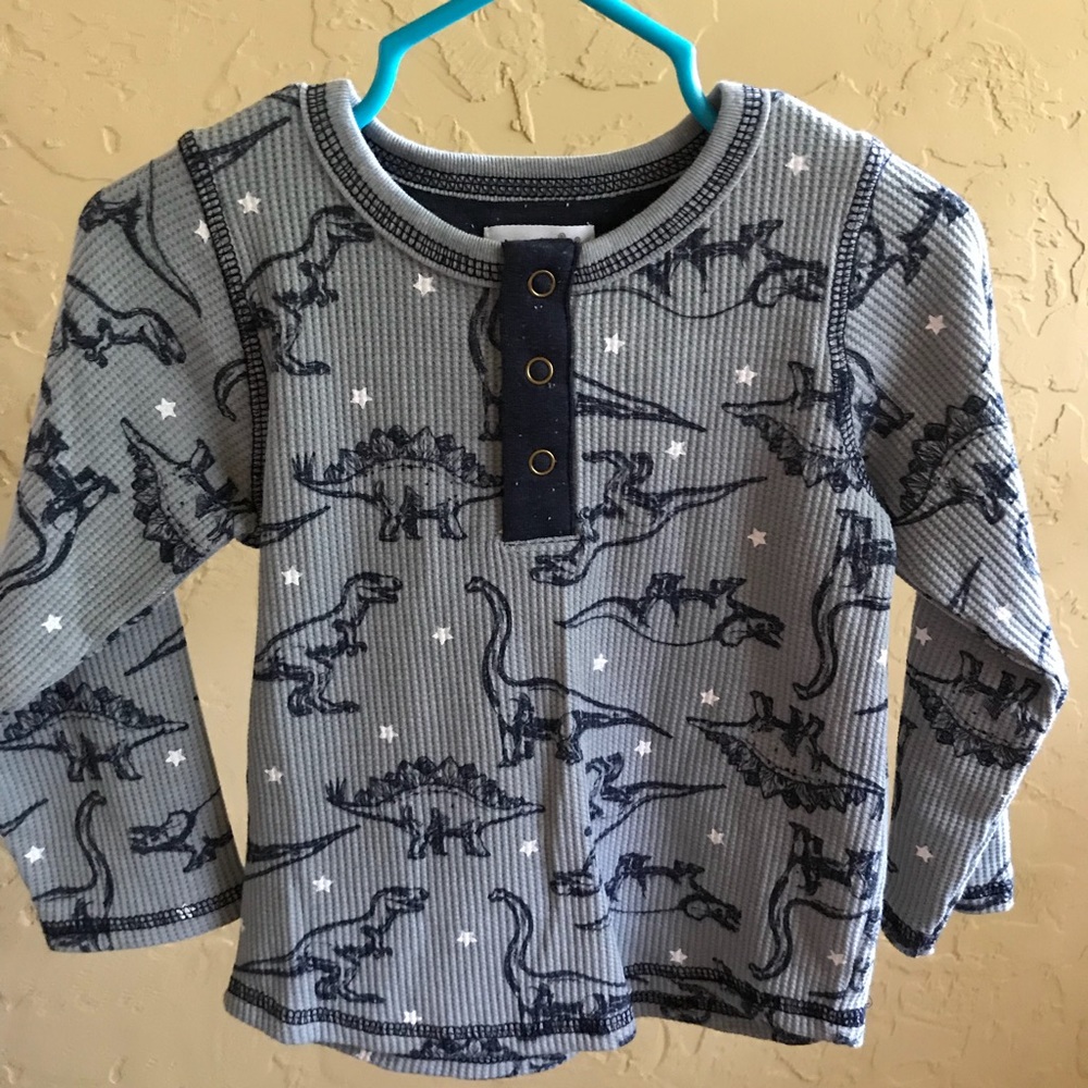 Dino shirt; half button.